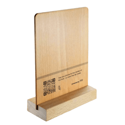 סטנד עץ NFC215 עם הדפסה בעיצוב אישי